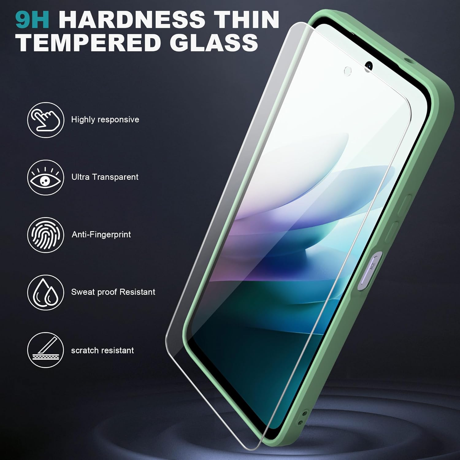 ARRYNN Case for Xiaomi Redmi 15 4G / 5G (6.9 Inch) + Protective Film, Mobile Phone Case Liquid Silicone Soft TPU Shockproof Case Cover Protective Case - Green image number 6