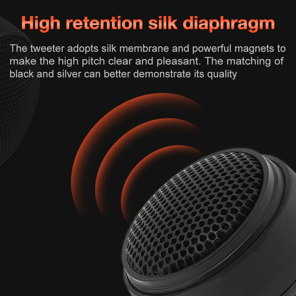 Car Tweeters, 2Pcs Universal 1000W Car Speaker Dome Tweeter Sound Vehicle Auto Music Stereo Modified Loud Speakers image number 4