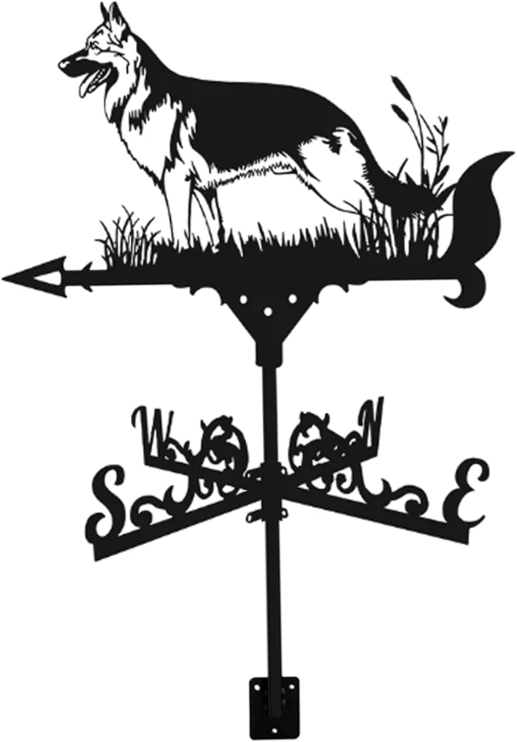 Weather Vane Roof Mount Animal Shape Weathervane Iron Decorative Wind Vane 13X22Inch Wind Direction Indicator for Yard Garden Farm Rooster Weather Vanes for Yard Weathervane Wind Direction Indicatorw