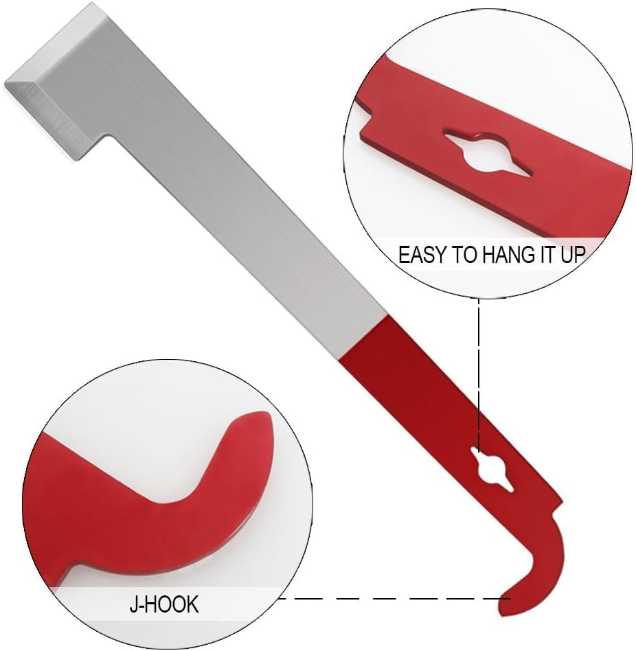 Stainless Steel Beehive Scraper Beekeeping Tool, 2Pcs Beehive Tool with J Hook, Frame Lifter and Scraper,Hive Tool J-Hook Bee Hive Tool,Stainless Steel Beehive Scraper Beekeeping Supplies image number 5
