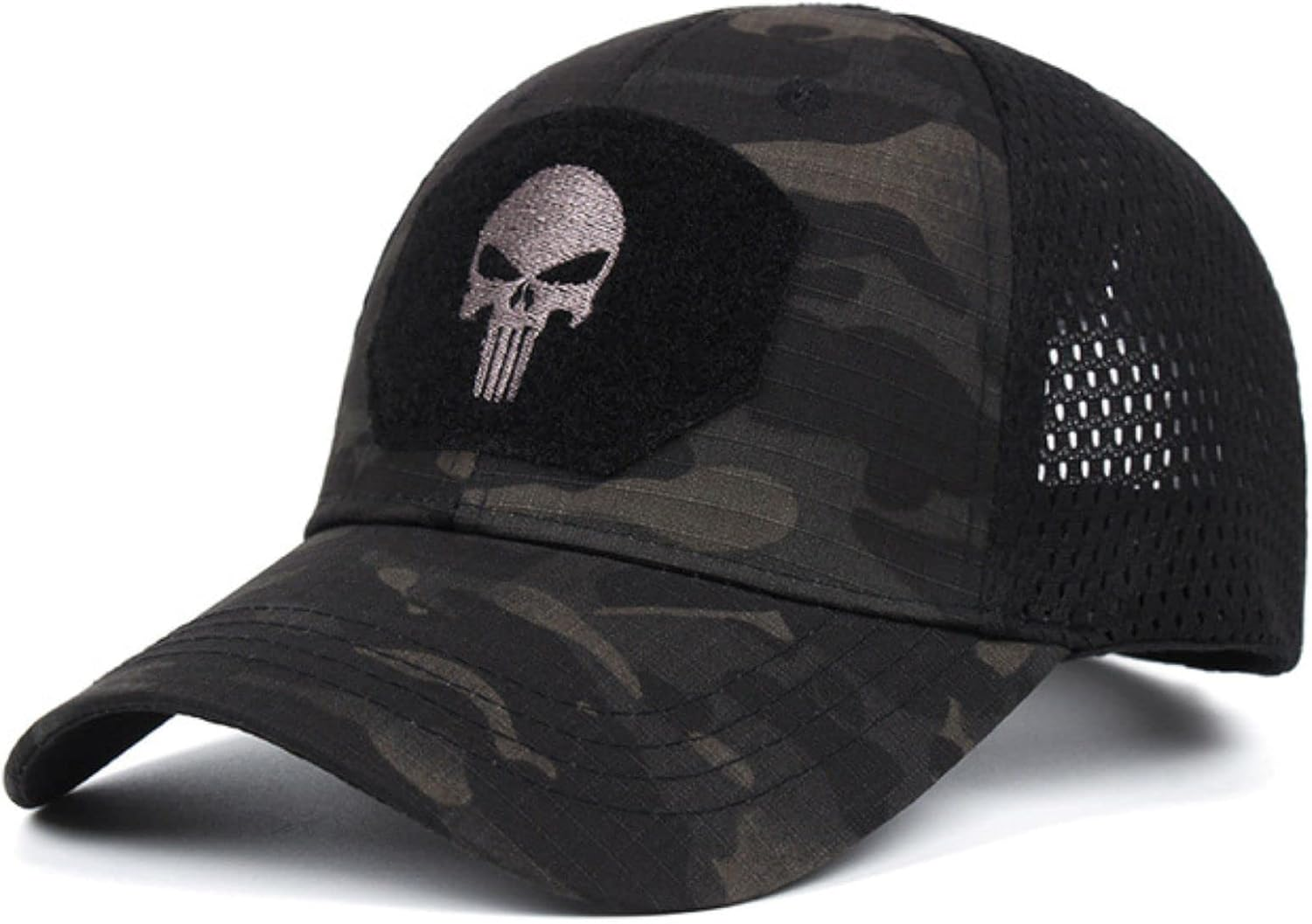 Skull Mesh Baseball Cap Men Tactical Operator Caps Fitted Outdoor Breath Hats
