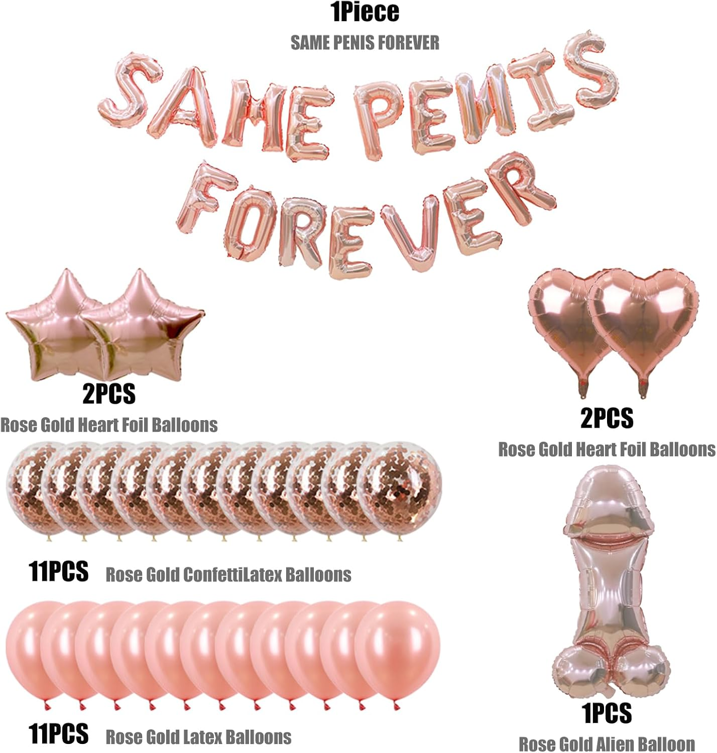 Elegant Rose Gold Bachelorette Party Decorations Set &ndash; Bride to Be Sash, Veil & Photo Booth Props,Hens Night Decor with Foil Balloons, Confetti & Diamond Ring,Bridal Shower & Wedding Party Supplies image number 3