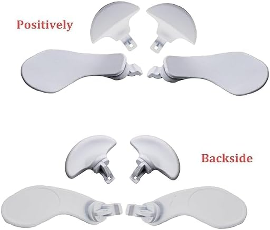 4Pcs Metal Back Paddles for PS5 Dualsense Edge Controller,Rear Paddles Replacement Interchangable Grip Parts for PS5 Dualsense Edge Wireless Controller(White) image number 1