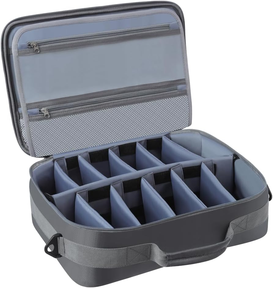 Raprance Fly Fishing Reel Case ，Customizable Dividers Shockproof Storage Box，Portable Travel Storage with Protection, Blue image number 3