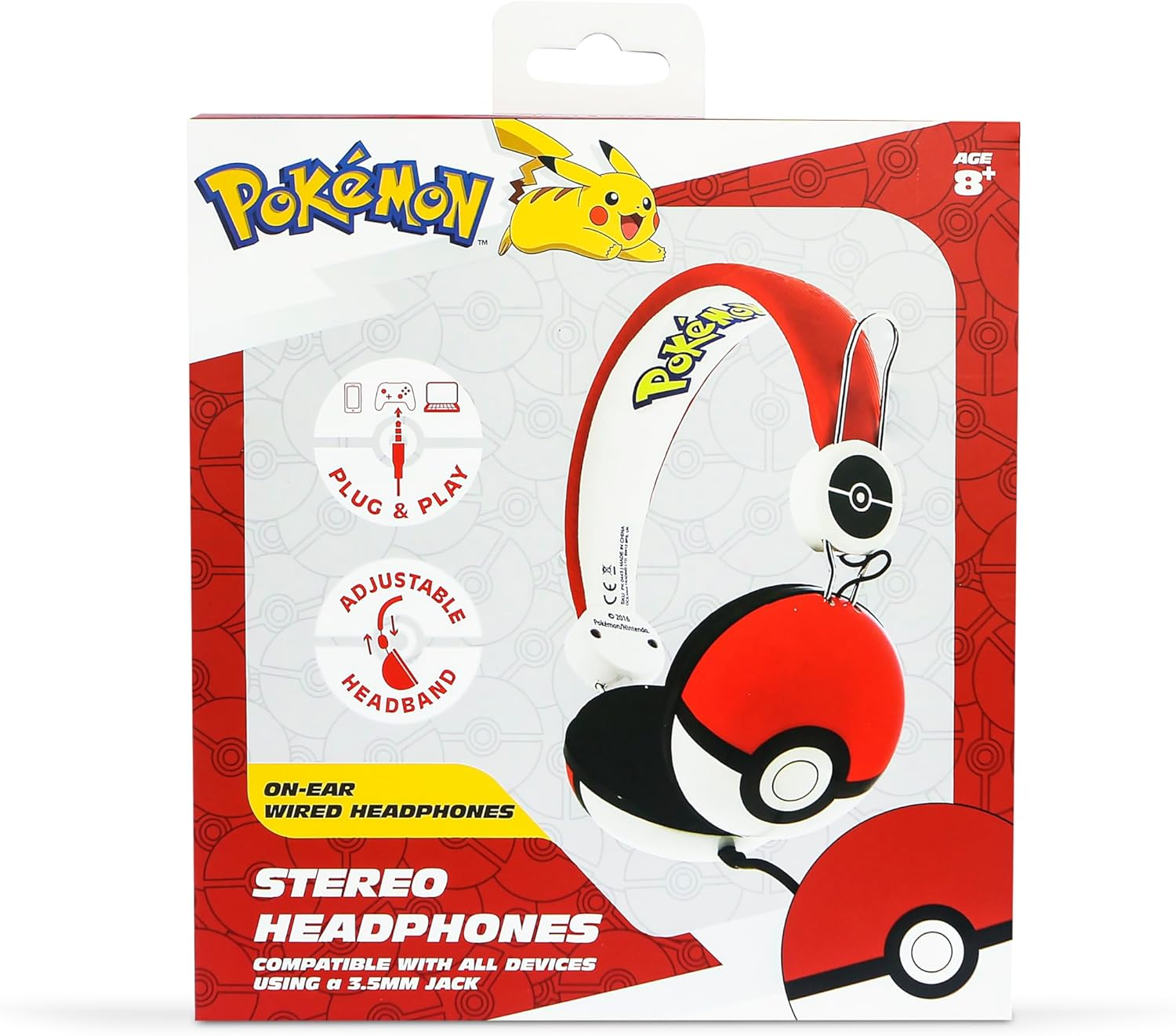 OTL Technologies Pokemon Poke Ball Wired Headphones for Ages 8 Up image number 1
