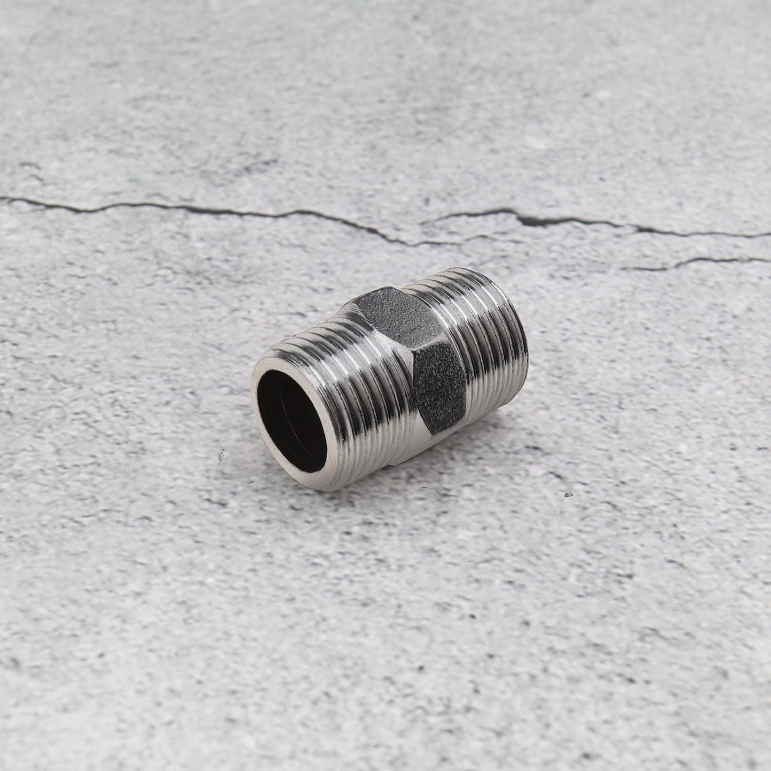 Shower Hose Extender 3Pcs Pipe Fitting Hex Nipple Shower Hose Extension Bsp1/2Inch X BSP 1/2Inch Shower Hose Extender Stainless Steel Connector for Shower Bathroom Rvs image number 2