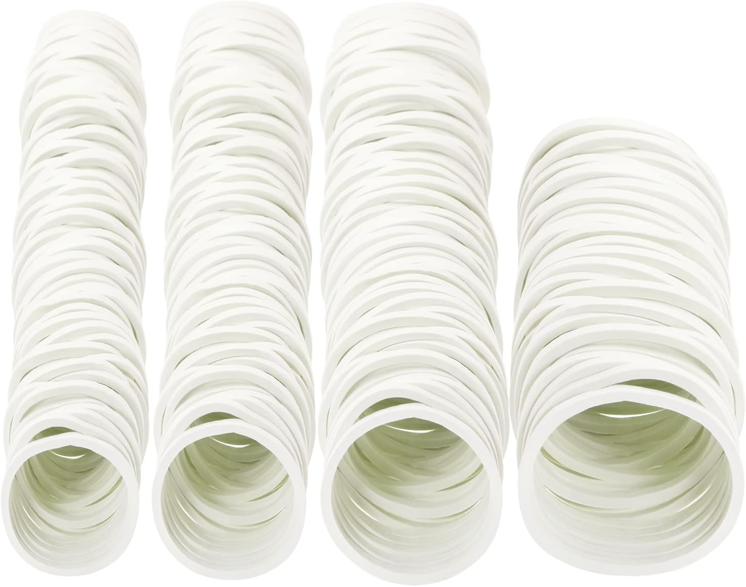 ONLYKXY 350Pcs White Natural Rubber Bands,25Mm/32Mm/38Mm/50Mm Soft Elastic Bands Hair Ties for Hair Braids Hair Rubber Ring image number 4