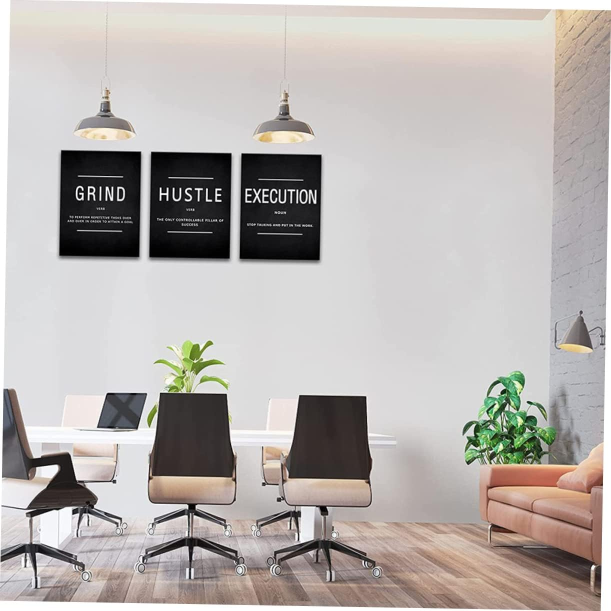 ETHZZLE Inspirational Non-Woven Wall Art Motivational Quotes Poster 3Pcs Set Artistic Home Office Decoration Wall Hanging for Work and Business image number 6