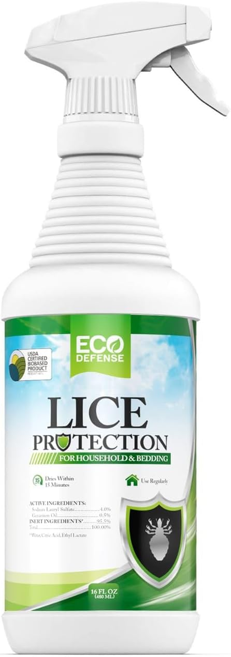 Eco Defense USDA Biobased Lice Spray for Furniture, Bedding, and Home - Natural Extra Strength Treatment - Helps Keep Home Free of Lice image number 2