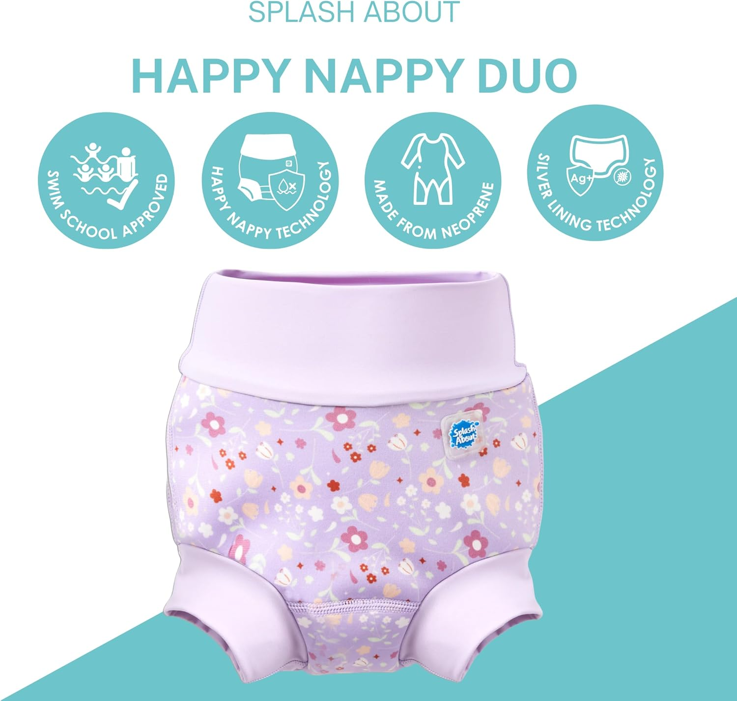 Splash about Happy Nappy Duo Lilac Spring, 2-3 Years image number 1