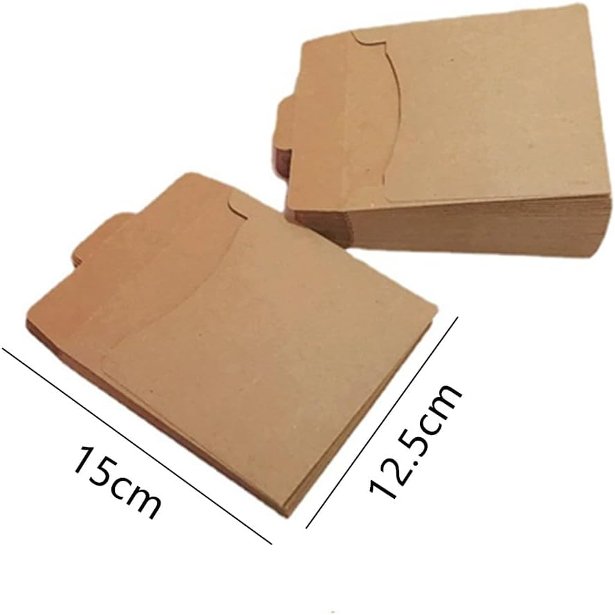 Granmagazz Kraft Paper DVD Envelopes Cardboard CD Sleeves, 50 PCS CD Sleeves Durable Kraft Paper CD/DVD Storage Bags, Secure Flap Closure, Ideal for Media Storage & Protection image number 4