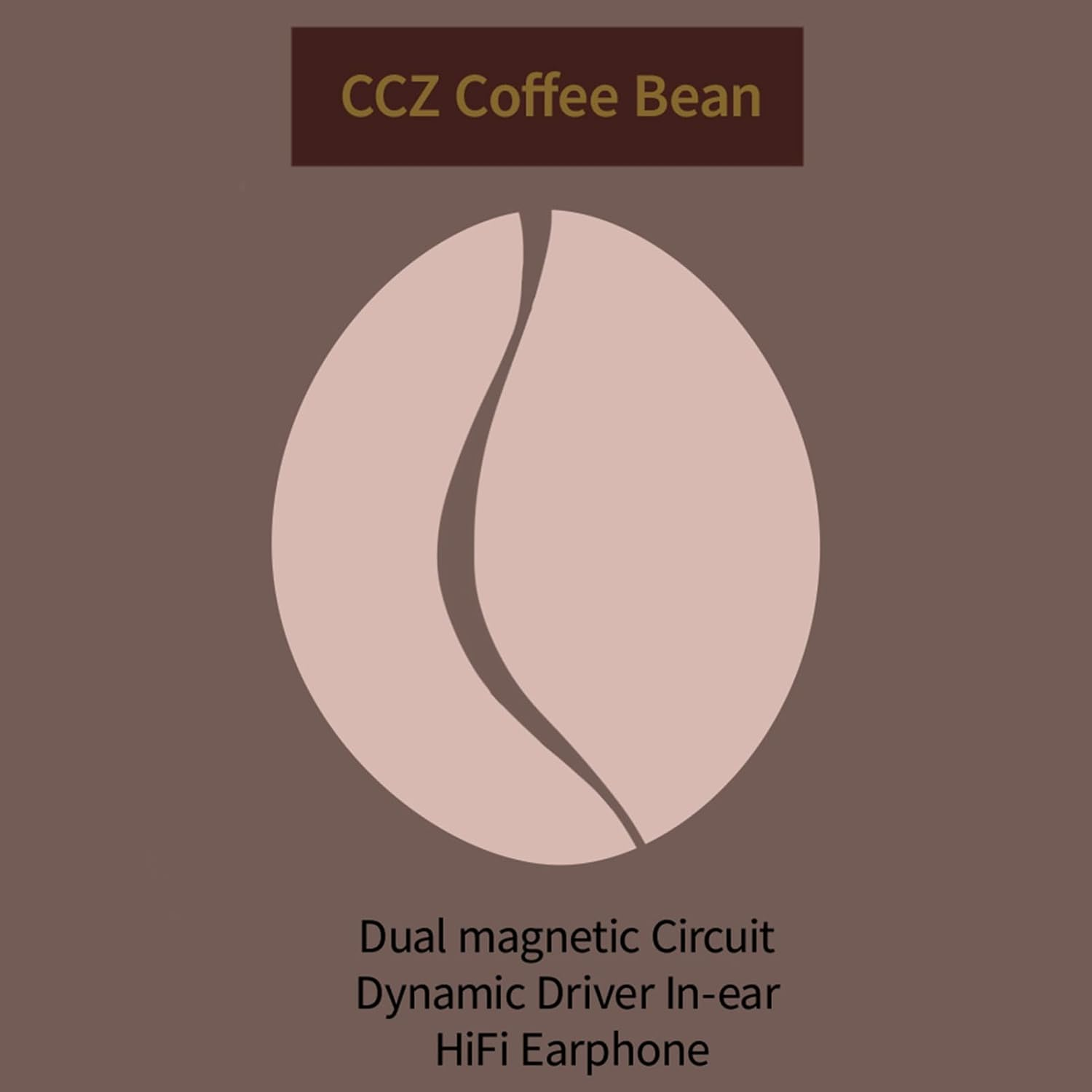 Generic Coffee Bean in Ear Earphones 1DD Driver Noise Canceling Stage Monitor Headphones Immersive Hi Fi Stereo Sound Wired Gaming Earbuds image number 1