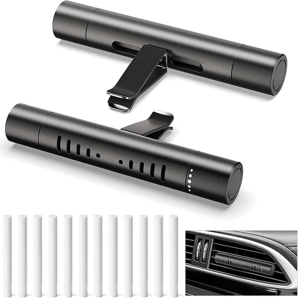 2 Pack Car Essential Oil Diffuser and Air Freshener with 12 Refill Sticks, Portable Aromatherapy Diffuser for Cars, Office, Bathroom, Pet House and Travel, Refillable and Long Lasting Fragrance image number 2