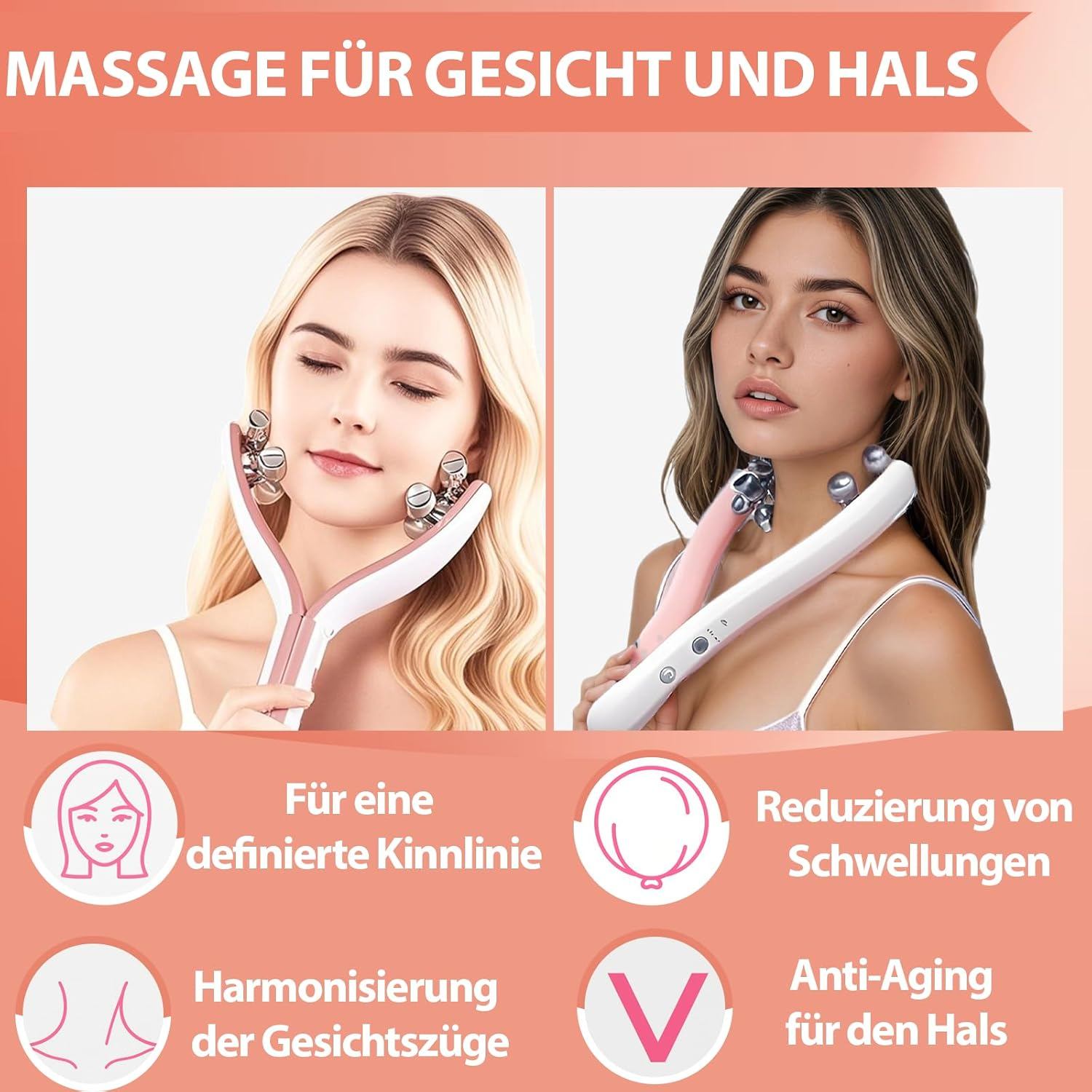 Double Chin Remover Roller Smbrige V-Face Lifting Device, 3 EMS Modes Face Massager, Double Chin Firmer for Anti-Wrinkles Farewell to Large and Small Faces Facial Slimming image number 6