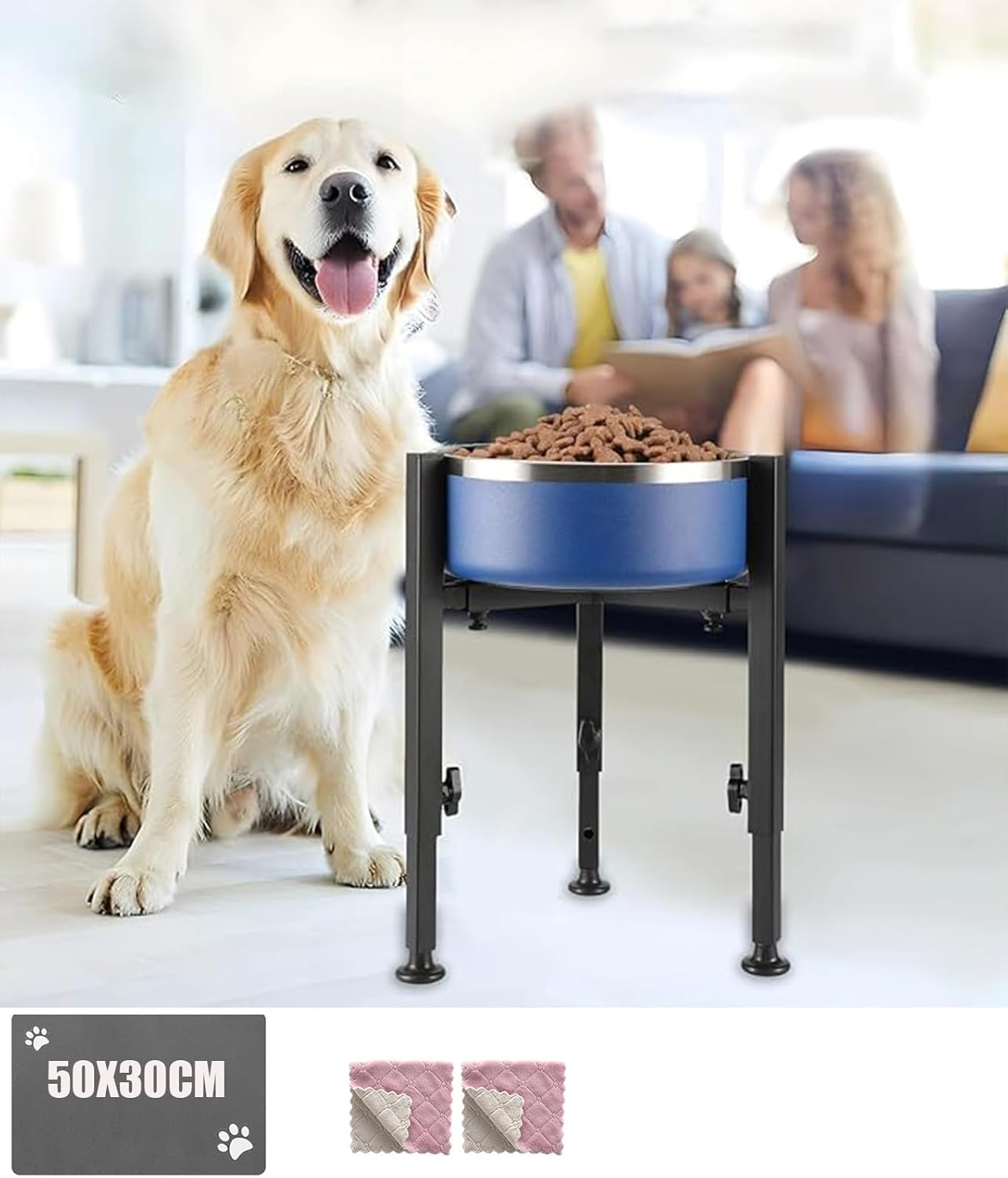 Dog Bowl Stand,Adjustable Elevated Dog Bowl Stand,Metal Canine Feeder Base, Pet Water and Food Container Platform, Pet Bowl Holder for Large, Medium & Small Dogs (Single Bowl Holder) image number 6