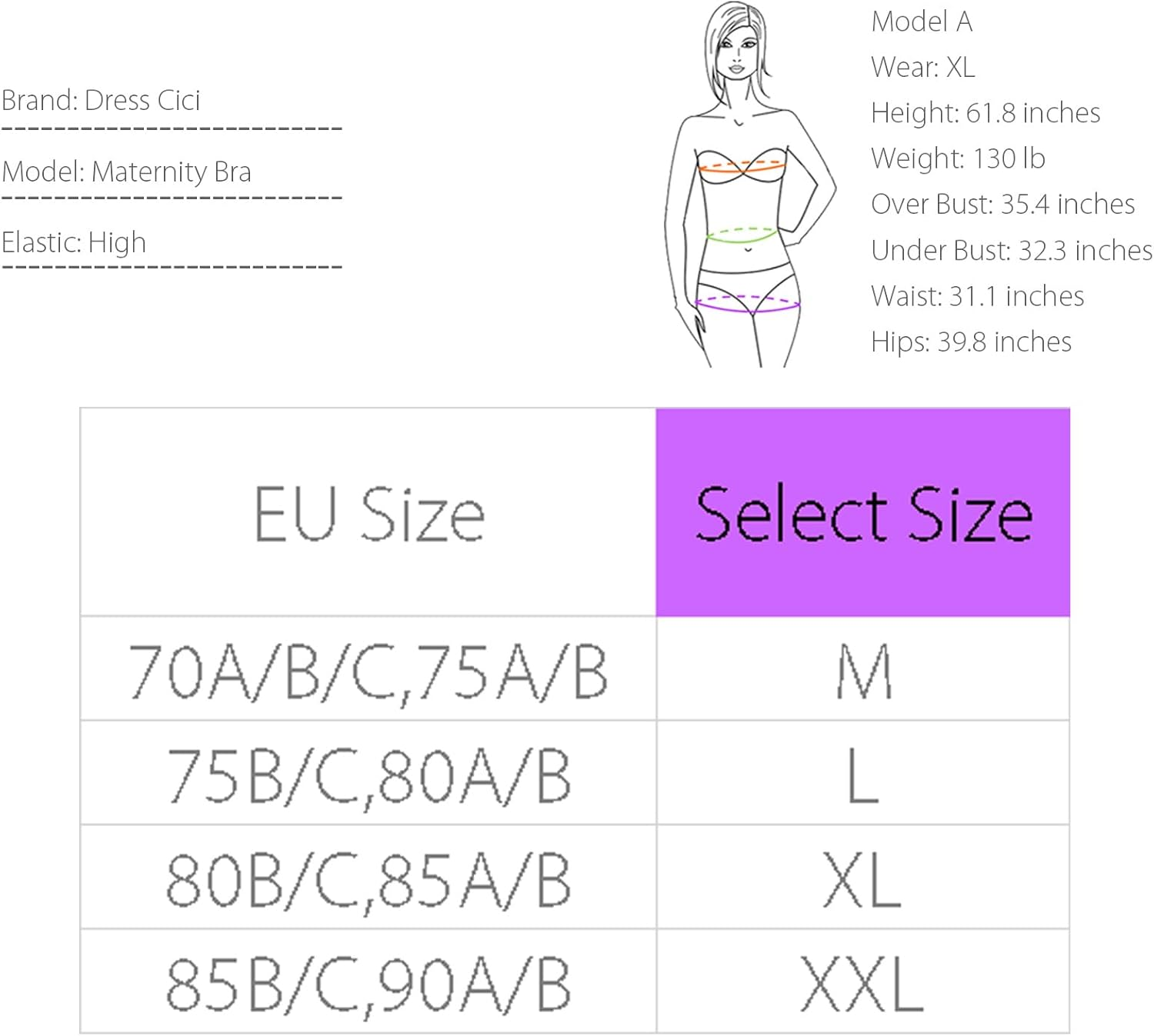 Dress Cici Maternity Nursing Bra - Wire-Free V-Neck Breastfeeding after Pregnancy image number 3