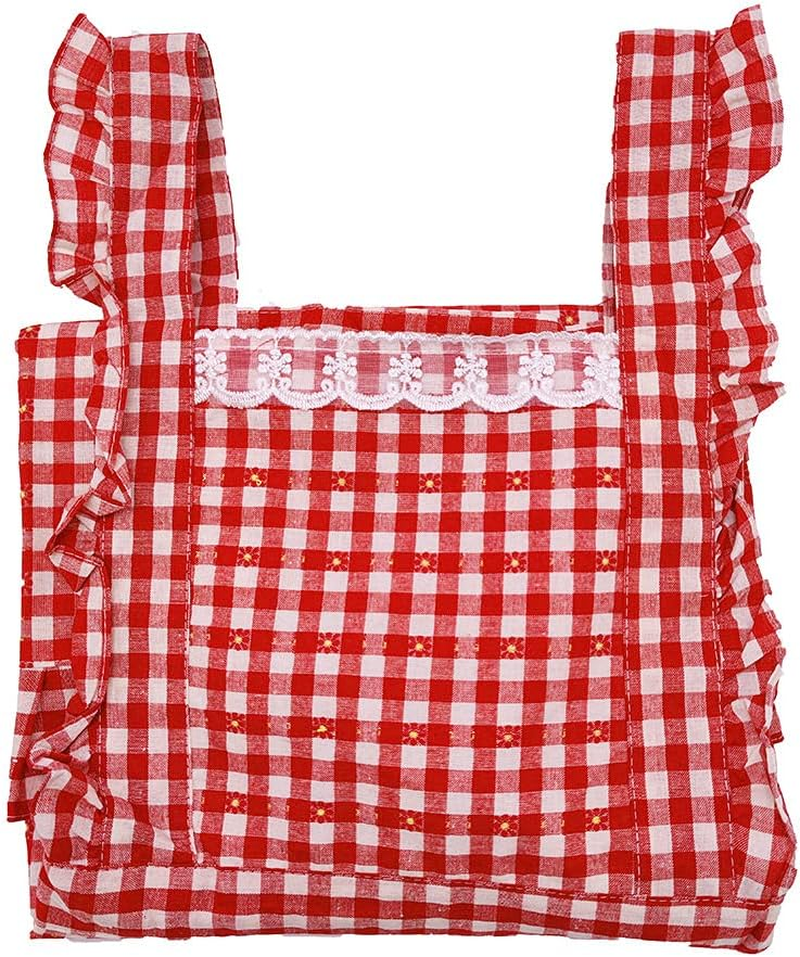 Gudgmtoy Cute Kitchen Aprons for Women with Pockets Adjustable Chef Apron Ladies Baking Cotton Frilly Aprons Pinafore Dress for Baking Cooking Mother Girls Birthday Gift Red, Red, F