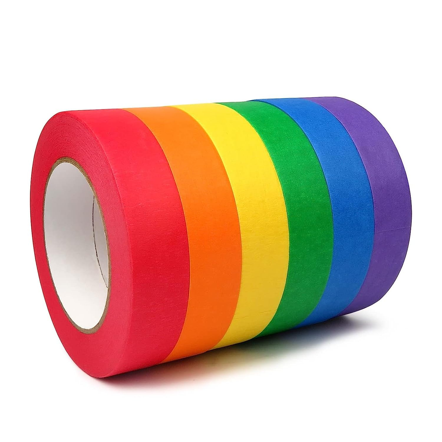 6 Rolls Colored Masking Tape 16 Yard per Roll, Rainbow Colors Painting Tape, Painters Tape, Craft Tape, Labeling Tape, Paper Tape for Bullet Journals, Party Decorations, DIY Craft (15Mm X 15M)