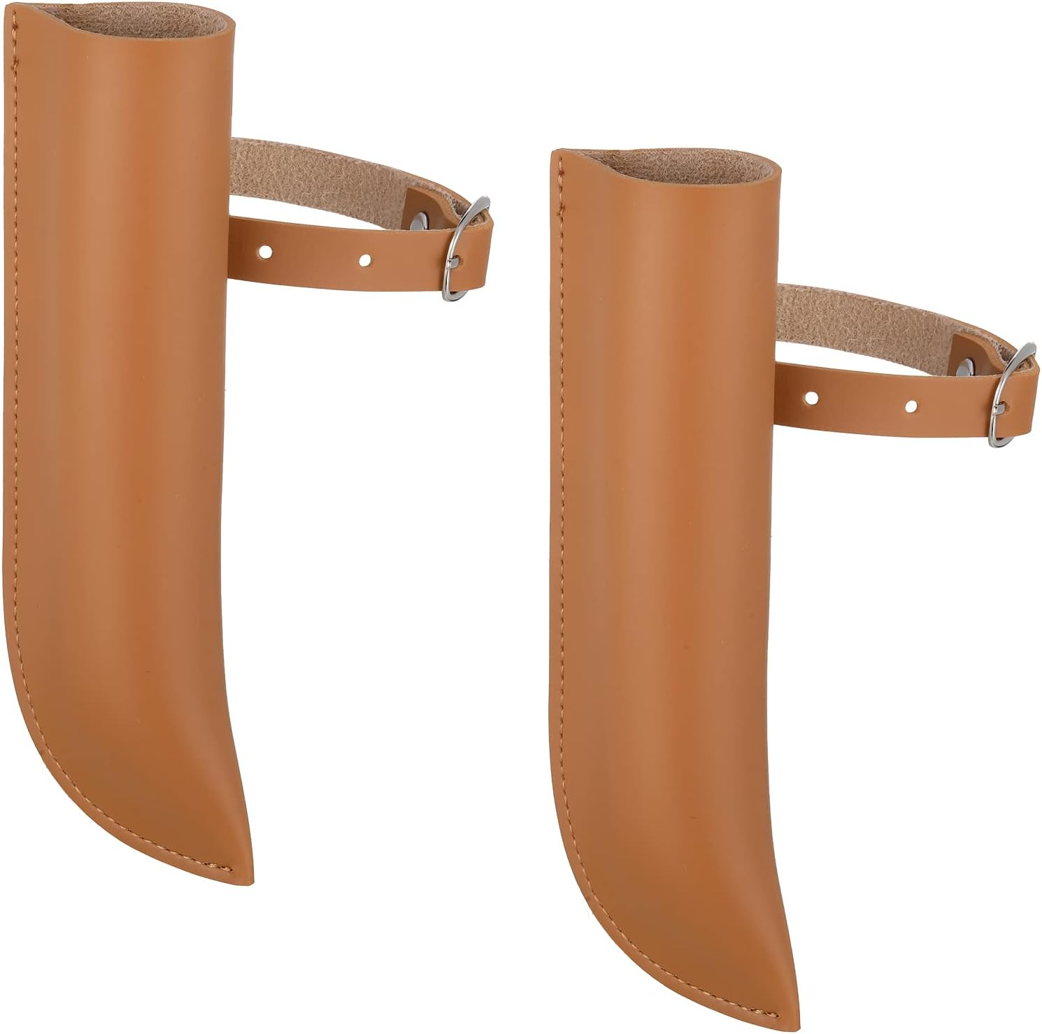 Woanger Leather Flag Carrier with Stirrup for Horse Saddles, 7 X 2.2 Inch, Brown image number 1