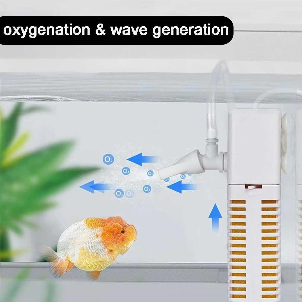 USB Submersible Fish Tank Internal Filter, 3.5W Aquarium Filter with Water Pump for 3-40L Fish and Turtle Tank image number 1