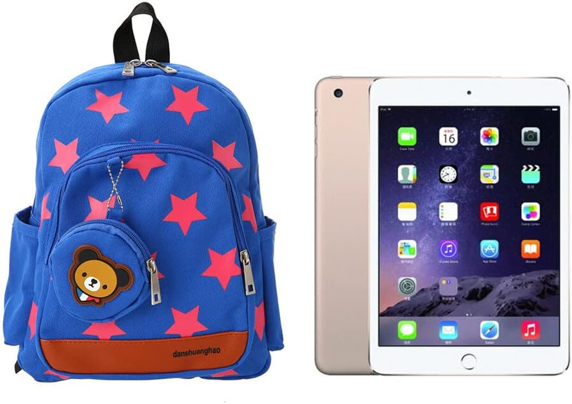 Tignapoo Kids School Bags Canvas Cute Star Pattern Travel Backpack Children Kindergarten Schoolbags with Coin Purse Red image number 4