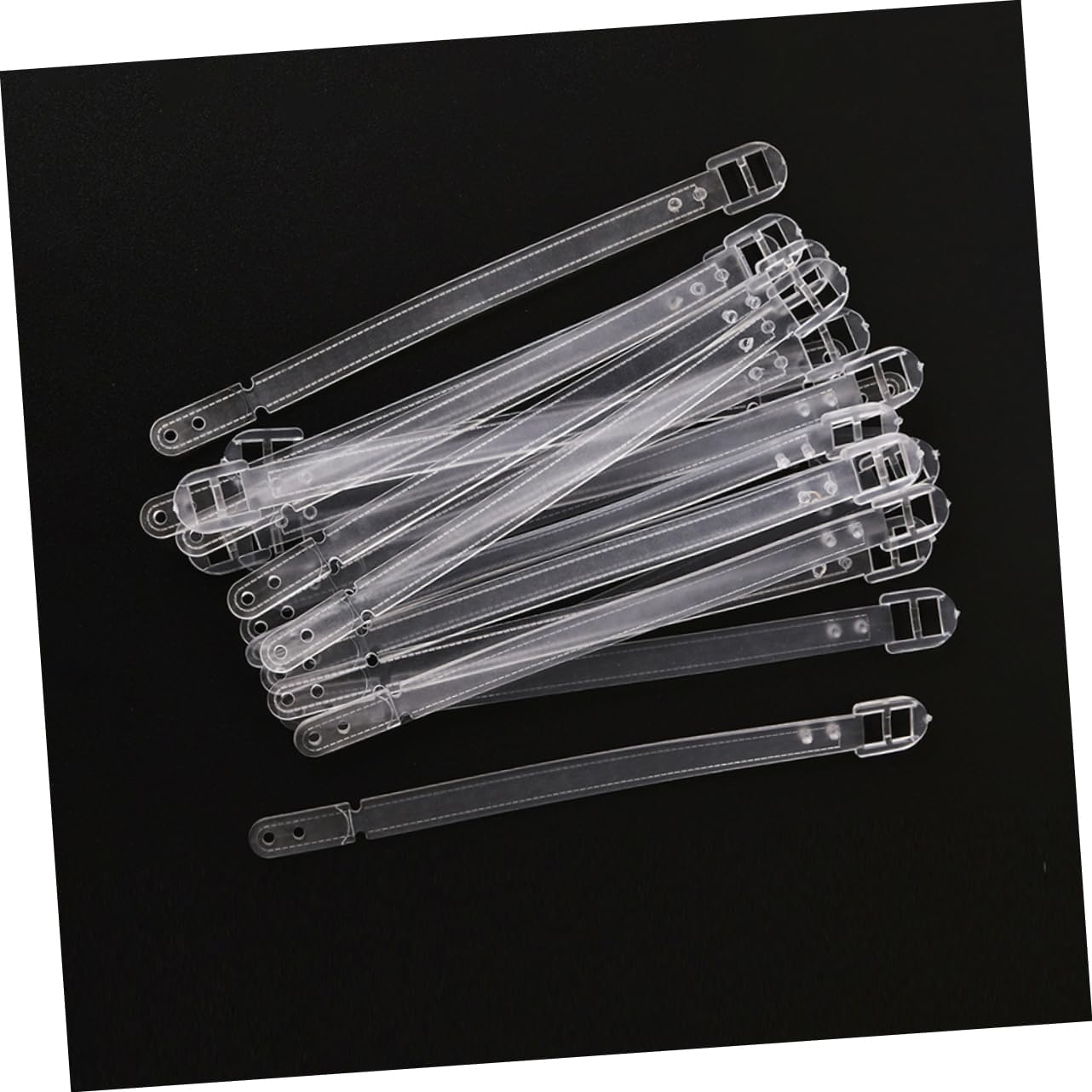 VERDANVERSE 100Pcs Clear Plastic Luggage Tag Loops Transparent Straps for Suitcases Bags Backpacks Multipurpose Travel Identification Accessories image number 3