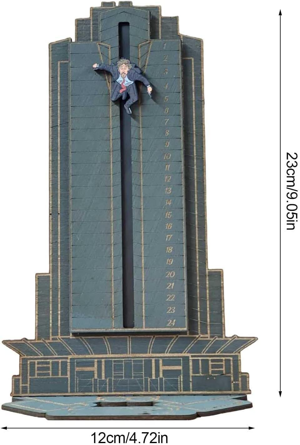 Christmas Advent Calendar, Desktop Wooden Decorations, Deadly Advent Calendar, Hans Gruber Dropped Nakatomi Plaza, Christmas Countdown Calendar (Blue) image number 1