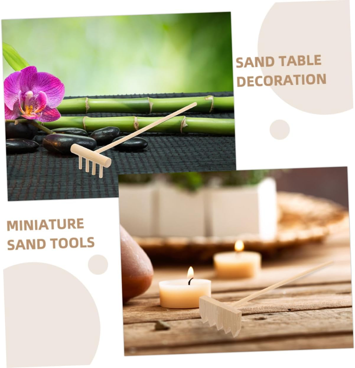 Kisangel 6Pcs Sand Table Accessories Mini Gardening Tools Rakes Tray Crafts for Home Miniature Rake Garden Supplies image number 3