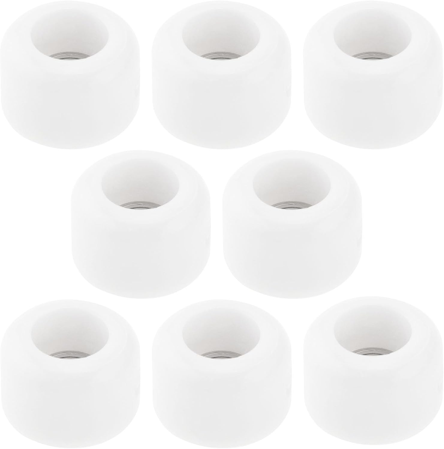 Ecsing 8Pcs Polyurethane CNC Fingerboard Bearing Wheels Professional Mini Skateboard Ball Bearing Wheels for Wooden Fingerboard White/Black 7.5X5.2Mm