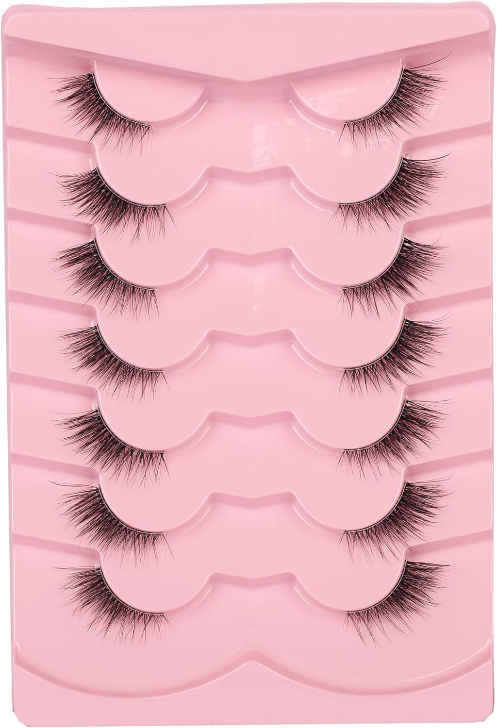 Gmagictobo Natural Half Lashes Cat Eye Look False Eyelashes Clear Band Fake Eyelashes 7 Pairs