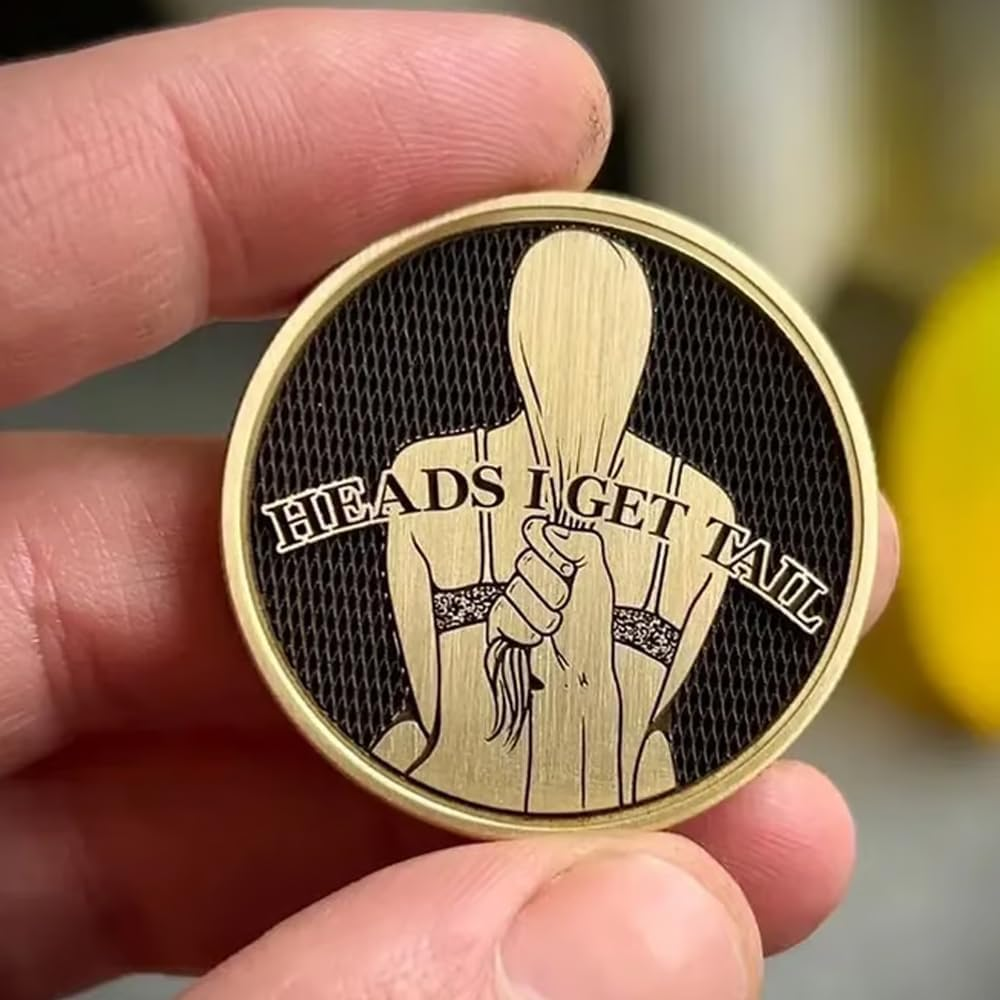 Funny Heads and Tails Coins, Heads I Get Tail - Tails I Get Head Double Side Adult Sexy Coin - Adult'S Challenge Coins,Challenge Coin,Funny Prank for Men Women Date Night Ideas,Commemorative Coins image number 6