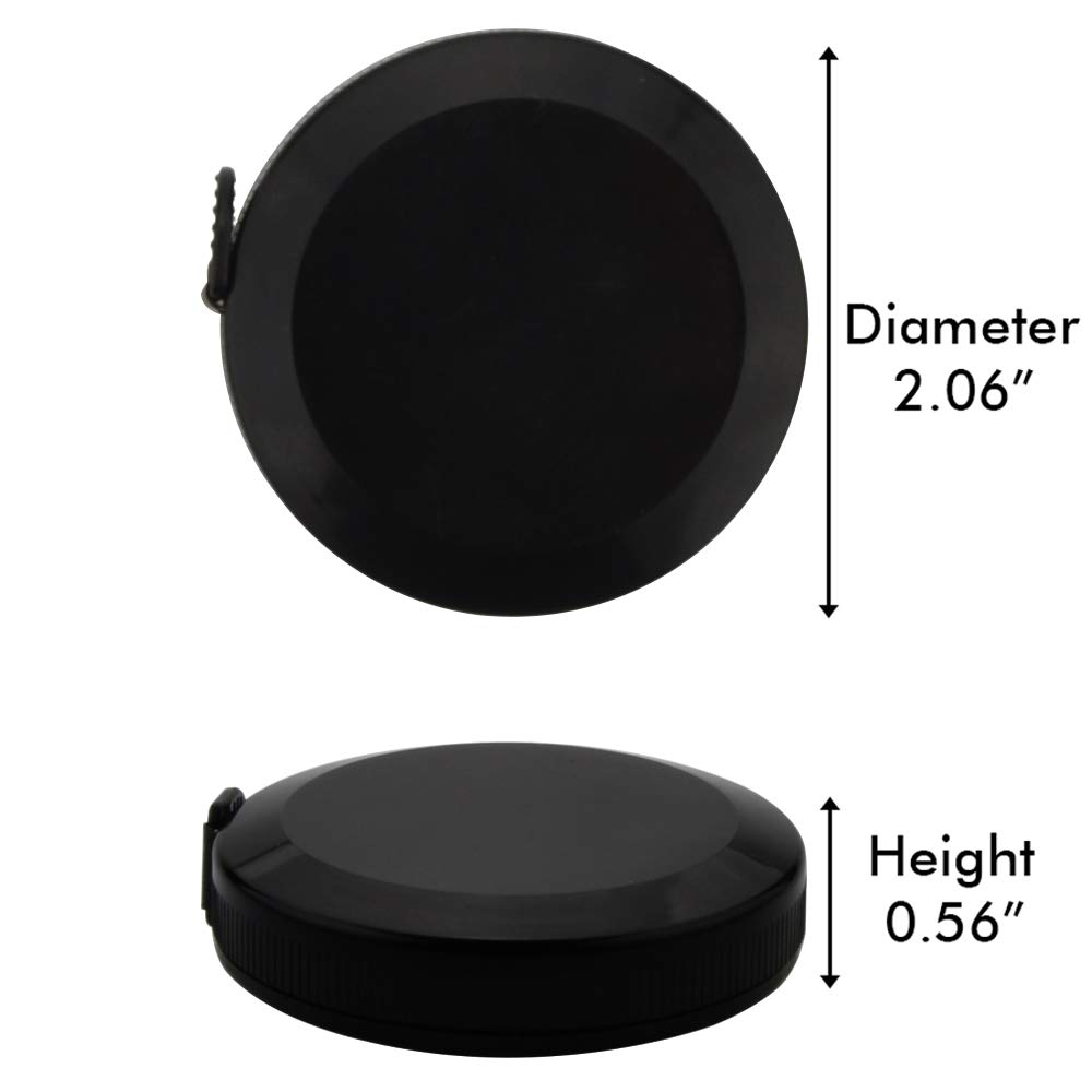 2PCS Measuring Tape for Body, 60 Inch/1.5M Black Retractable Dual Sided Measure Tape Set image number 5