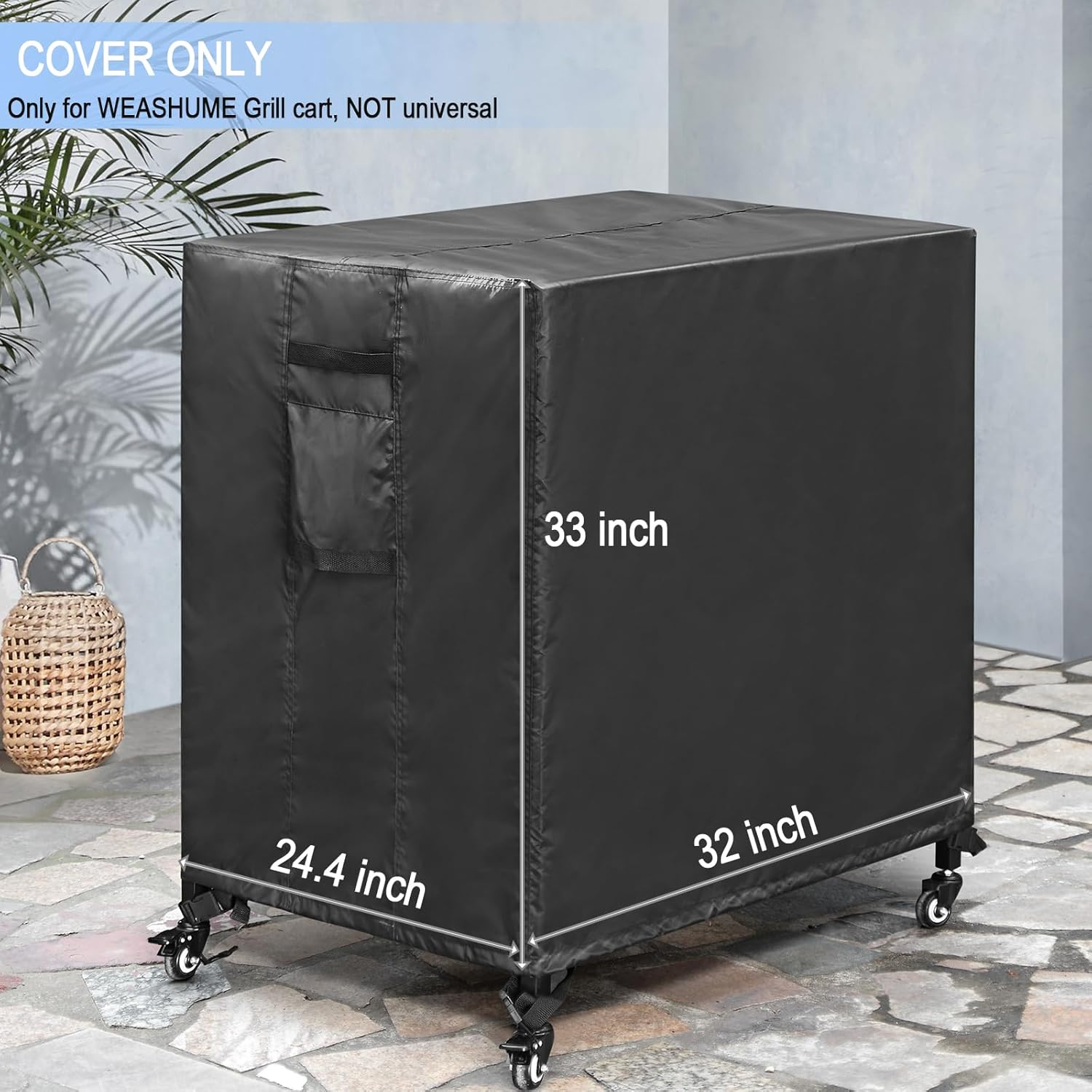 Outdoor Grill Cart Cover - Waterproof Pizza Oven Stand - Heavy Duty Food Prep Cart Table Cover image number 4