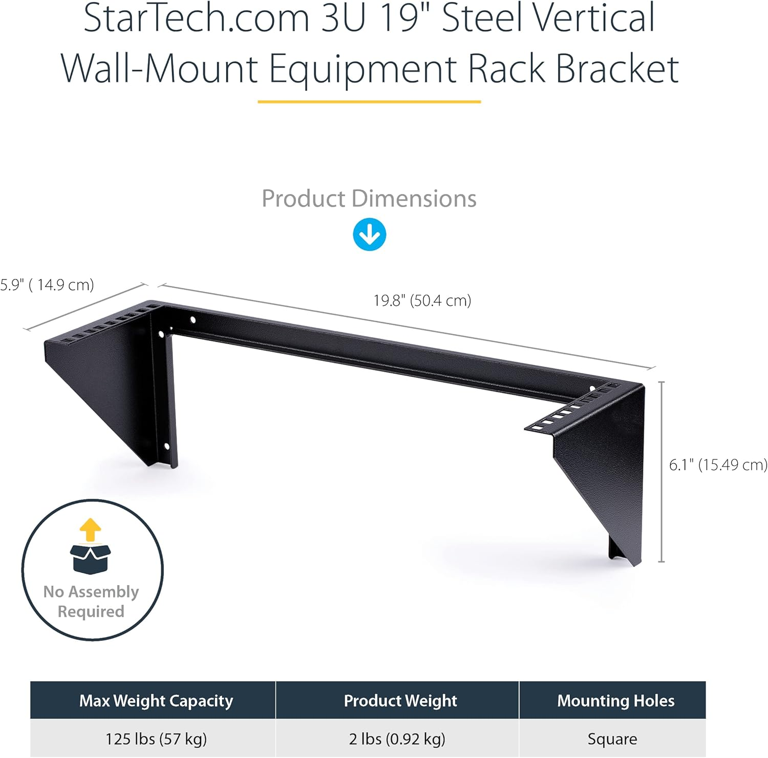 Startech.Com 3U 19-Inch Steel Vertical Wall Mount Equipment Rack Bracket RK319WALLV (Black) image number 2