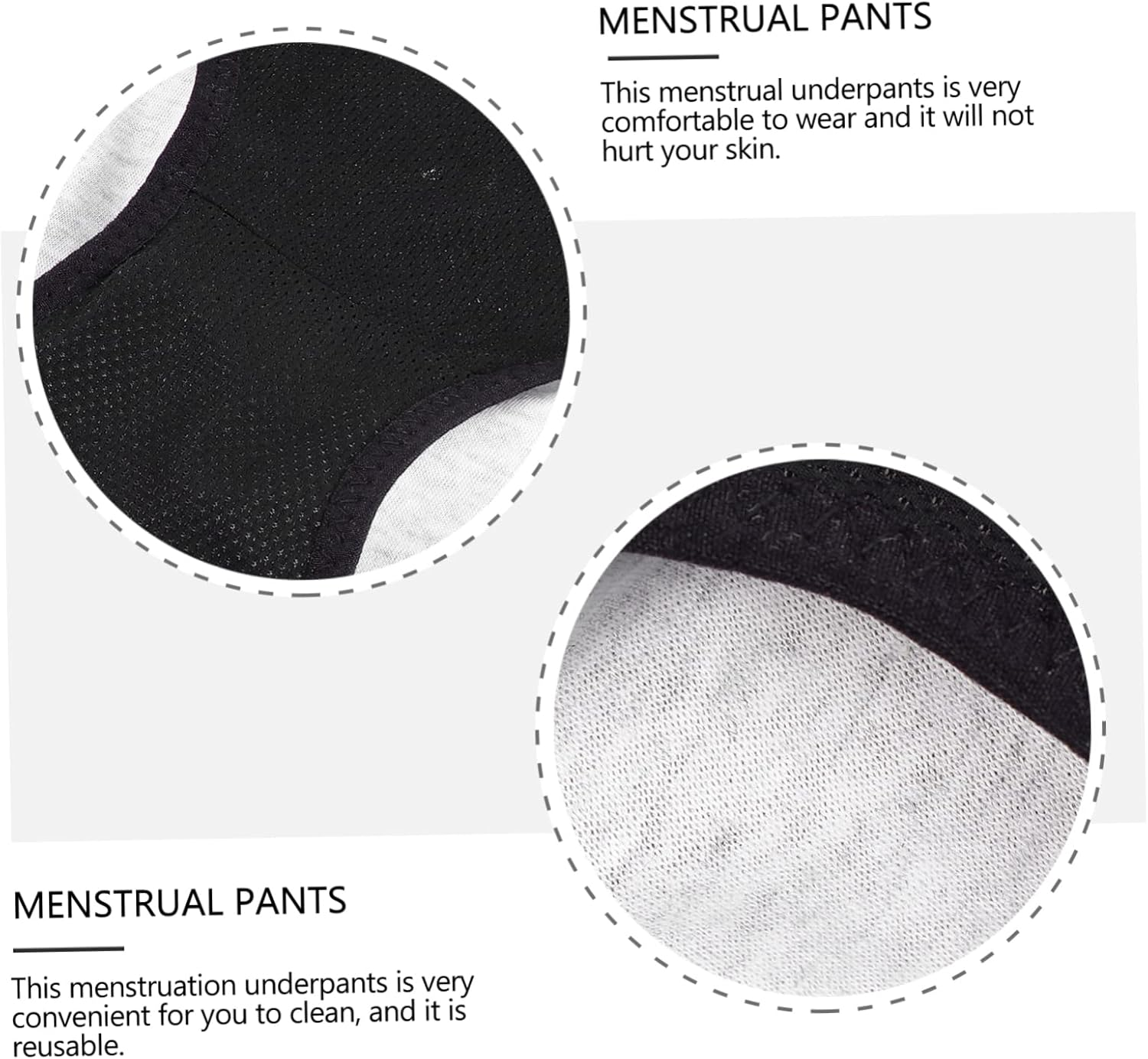 Beavorty Long Use Comfortable Material Menstrual Underwear for Girlfriend Wife Easy Clean Leakproof Black image number 3