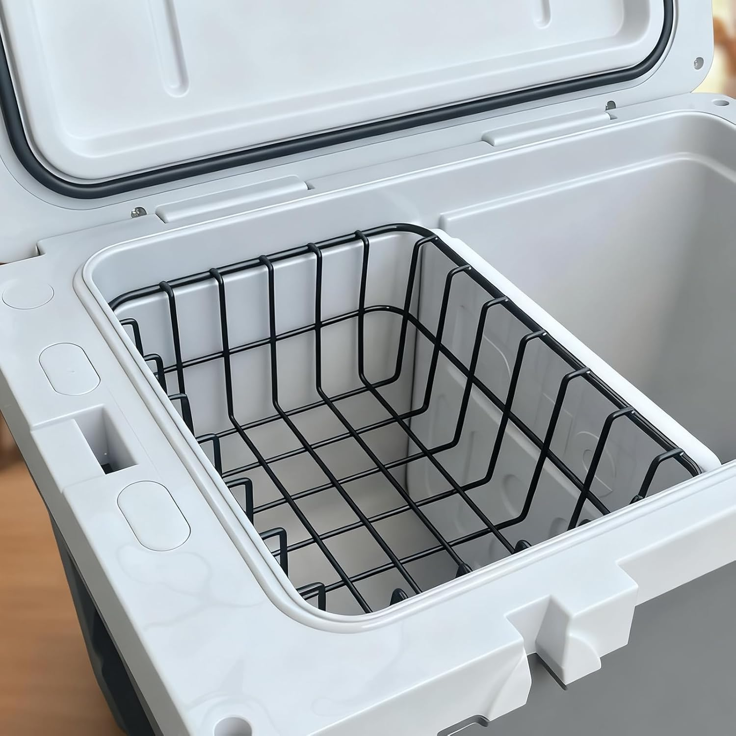 Freezer Baskets | Vertical Metal Container | Storage Baskets for Kitchen Pantry and Refrigerator | Vegetable Fruits Drinks Food Beer Picnic Outdoor Camping BBQ Kitchen image number 2