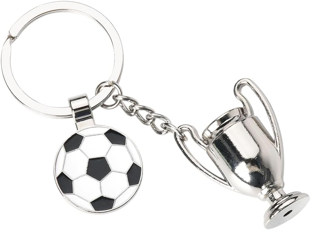 Soccer Gifts Keychain for Girls Boys Football Keychain for Dad Mom Birthday Gifts for Soccer Players Gifts for Men Women Soccer Lovers Gifts for Football Championship Trophy Keychain image number 1