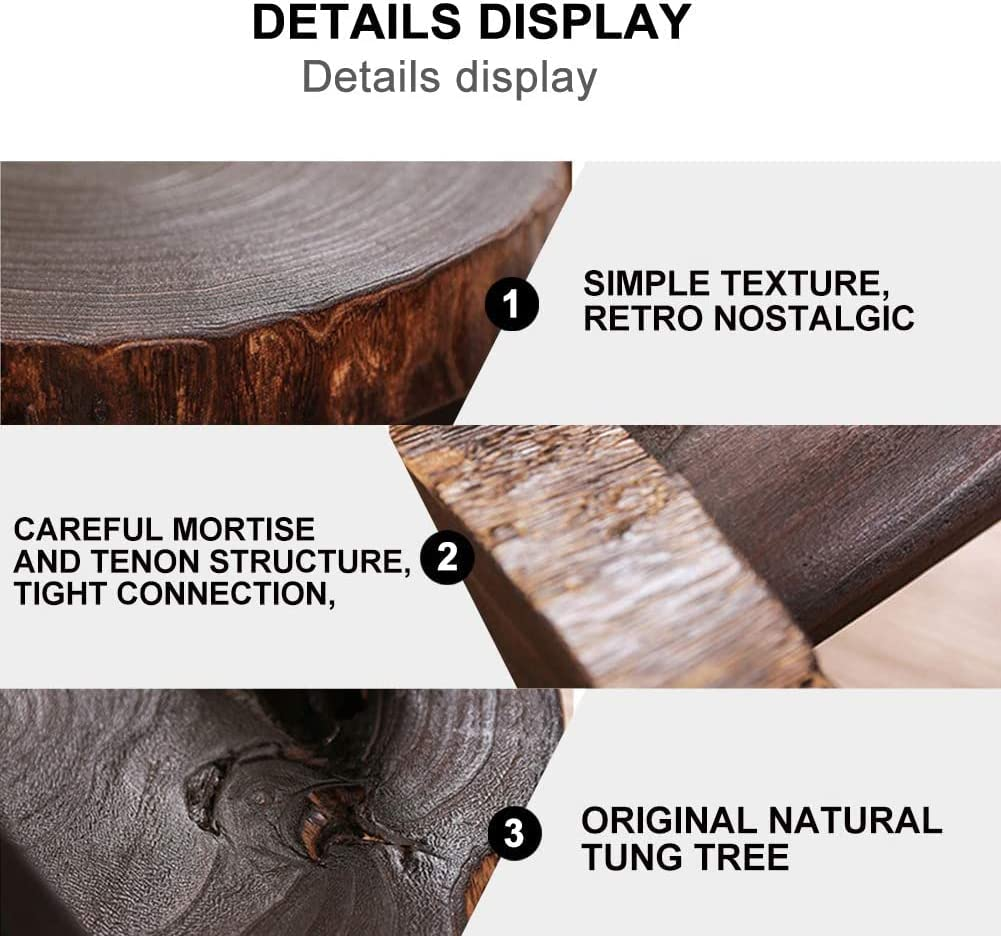 Mini Corner Small Plant Stands for Indoor Plants Rack Mid Century Modern Wood Planter Holder Stool Flower Pot Outdoor round Wooden Stool Display Stand for Patio,Home Garden Decor (S) image number 3