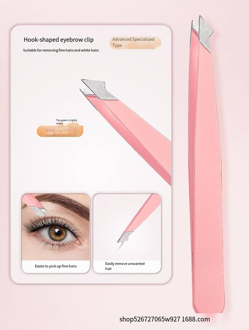 HIGHROCK 6Pcs Eyebrow Tweezers Set, Stainless Steel Slant and Pointed Tips, Small Scissors and Brush， Precision Hair Removal Tools image number 5