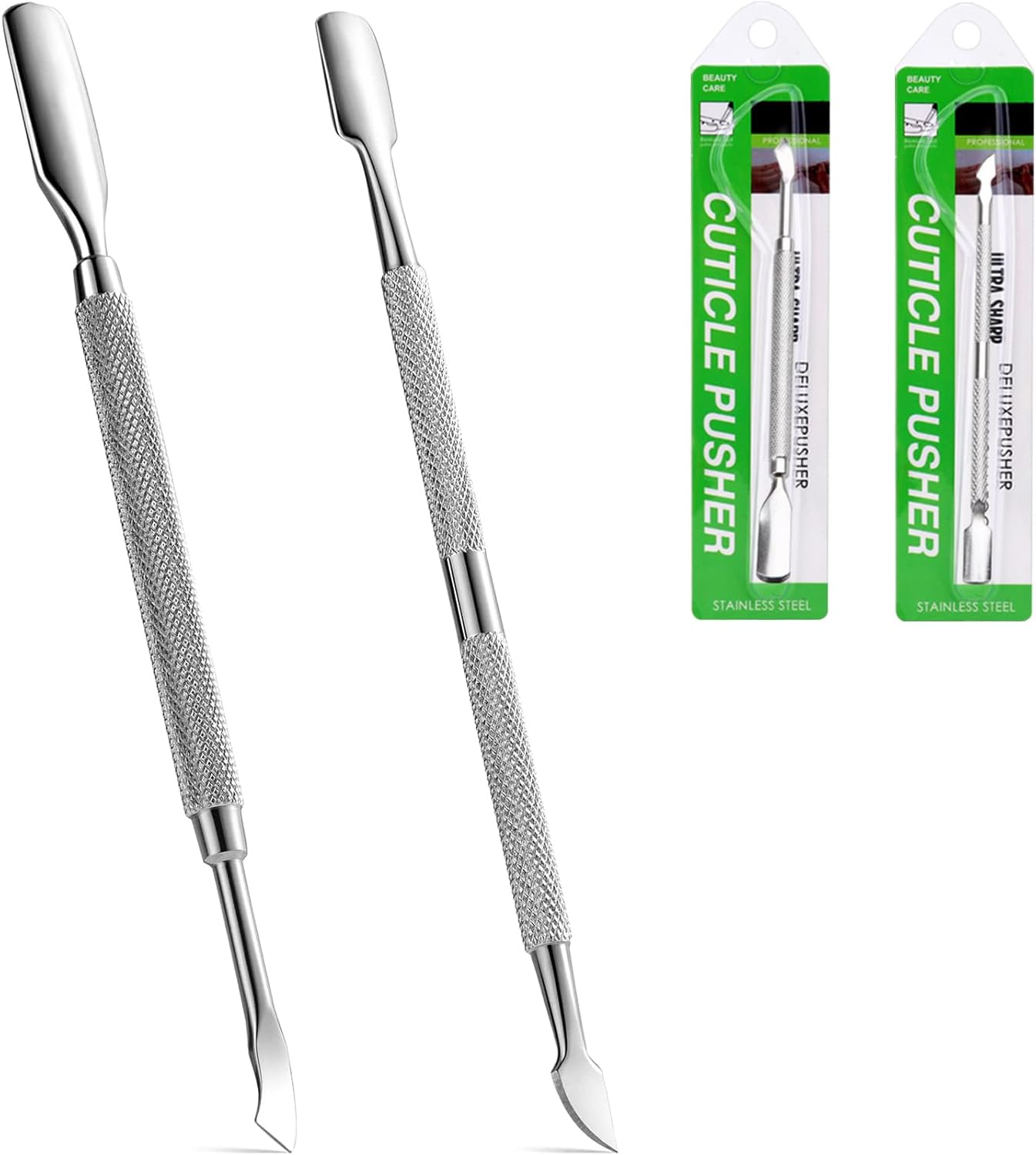 Hzqzaoan Cuticle Pusher & Cuticle Remover Set of 2 - Professional Nail Tools Kit - Worthy Manicures: Stainless Steel Anti-Slip Pusher, Trimmer Stick & Under-Nail Cleaner for Perfect At-Home Care! image number 4