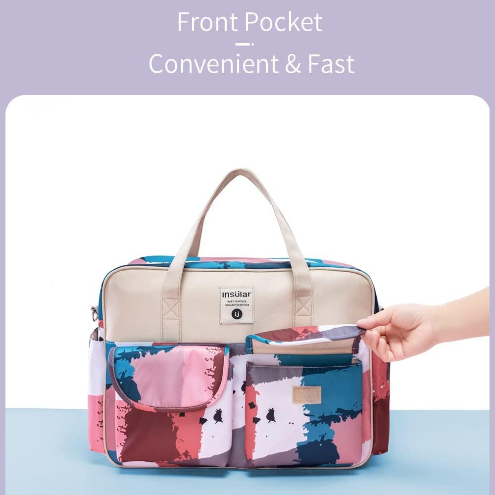 RAYWE Portable Diaper Bag Handbag Mummy Bag Travel Bag for Newborn Infant Necessities Supplements image number 3