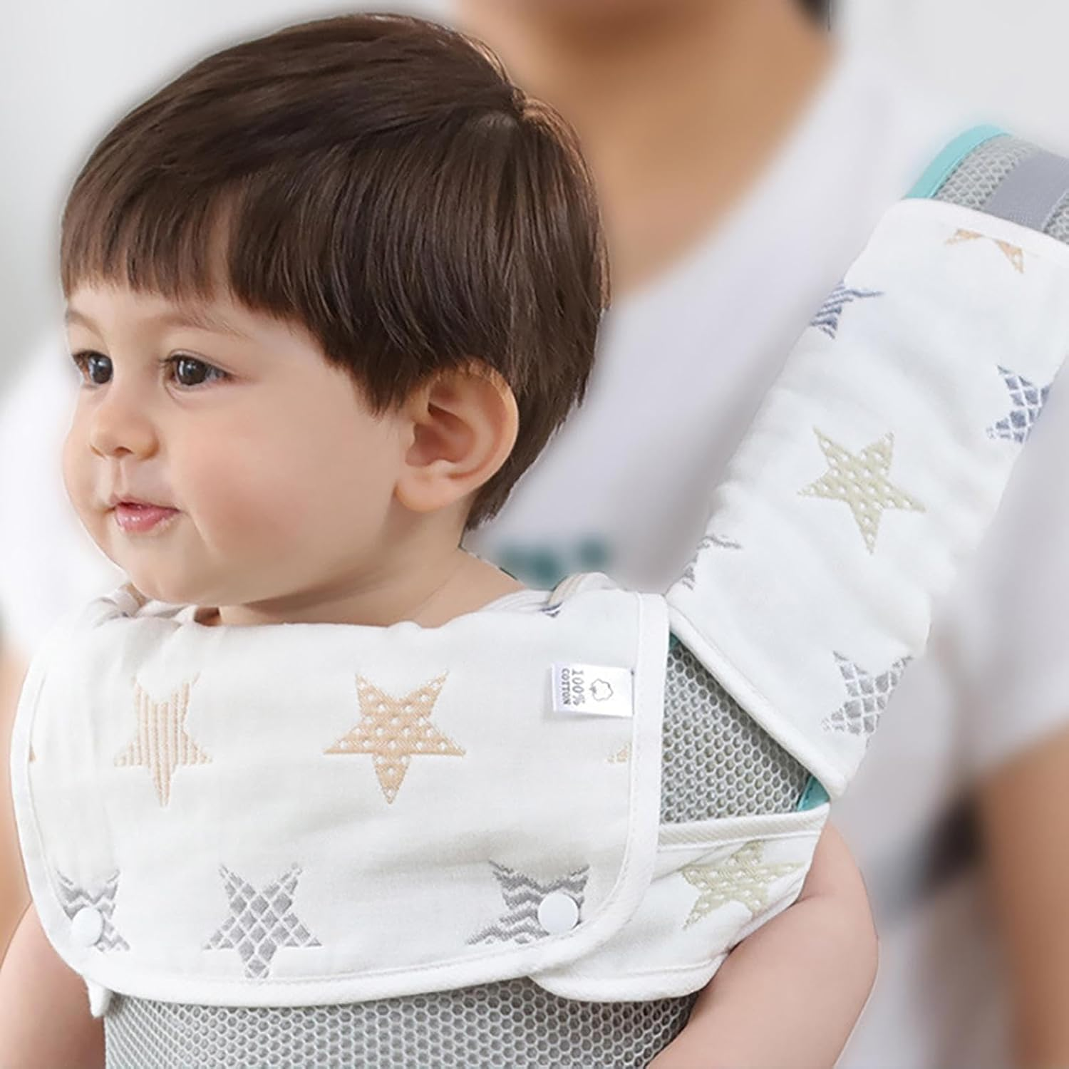 Baby Feeding Bib | Cotton Baby Bibs Cute Infants Feeding Bib - Pure Cotton Adjustable Soft Baby Drool Bibs for Eating and Drooling, Baby Eating Supplies Jmedic image number 3