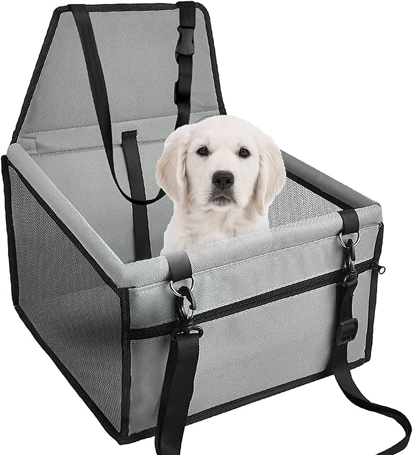 Pet Booster Seat Worthplanet Dog Car Seat with Clip-On Safety Leash and Zipper Storage Pocket Perfect for Small Pets W120022 image number 4