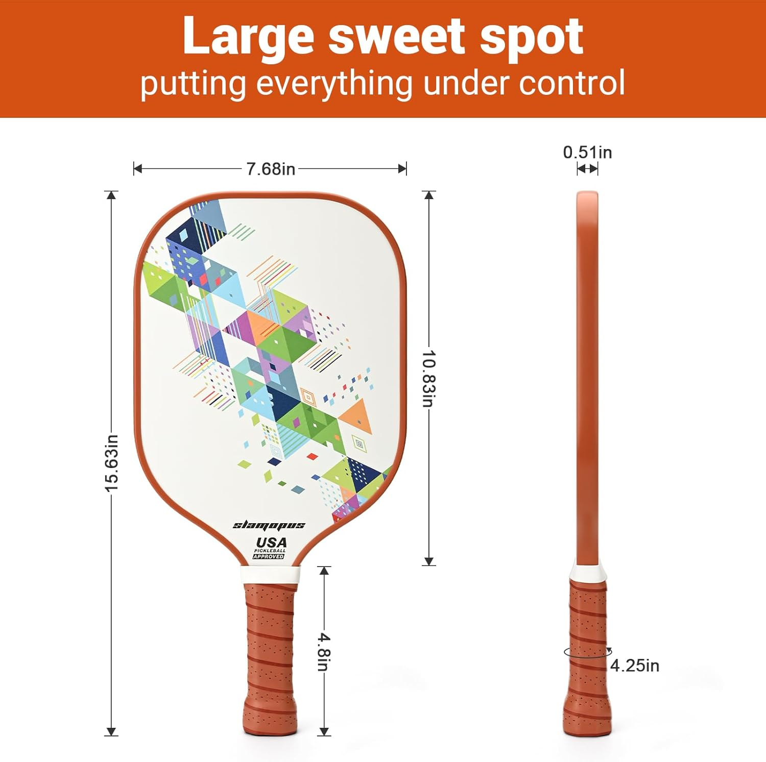 Pickleball Paddles | USAPA Approved Pickleball Set of 2 | Graphite & Fiberglass Pickleball Racket | Great Paddle for Beginners| Raquette Pickle Ball | Pickle Balls Set with Larger Sports Bag image number 1