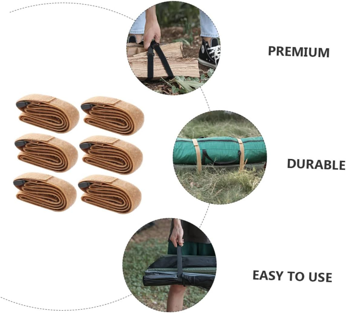 WHAMVOX 6Pcs Outdoor Cargo Binding Belts Adjustable Luggage Straps Hook and Loop Fasteners for Camping and Travel Heavy-Duty Fixing Straps for Backpacks and Gear Random Color image number 4