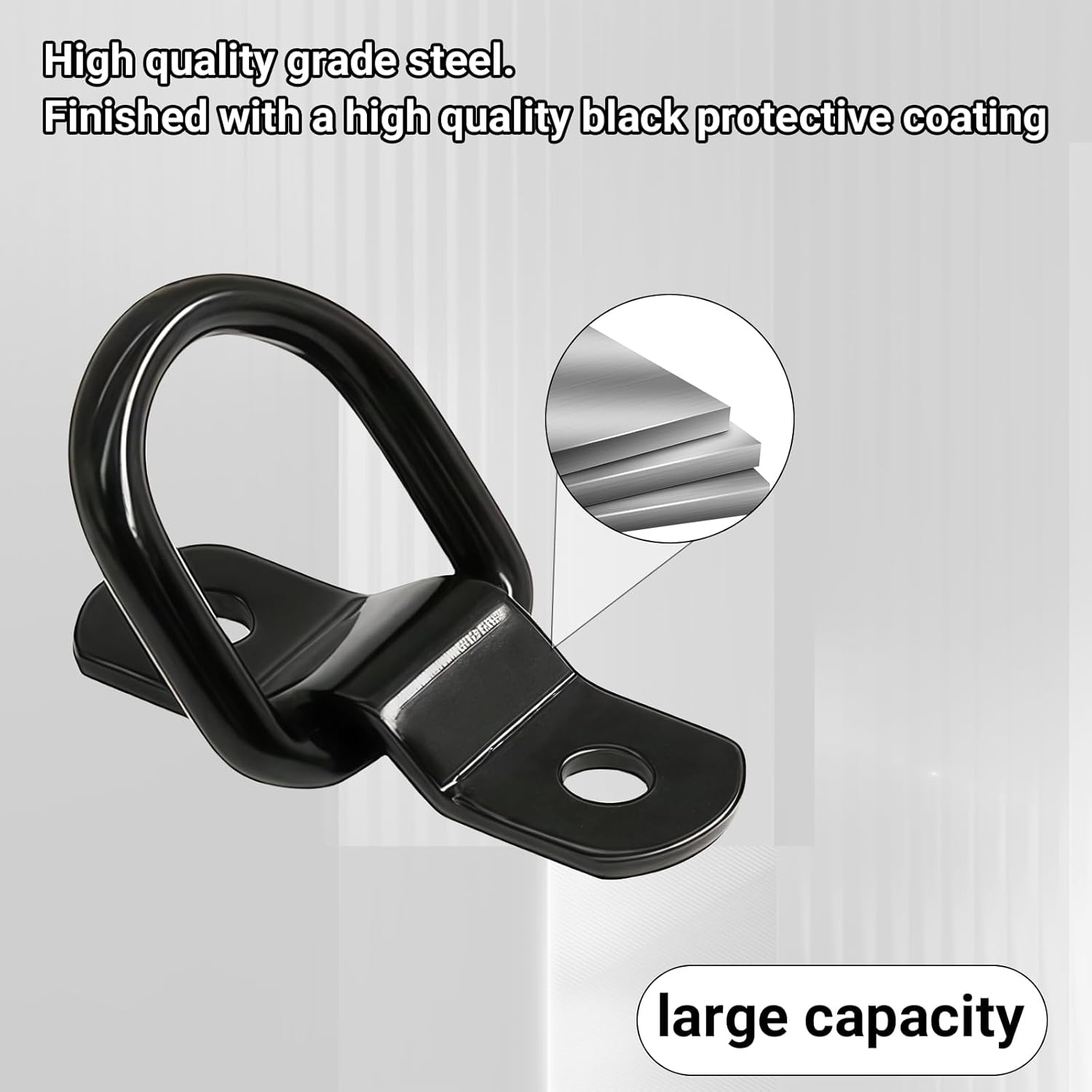 Daryunk 6 Pack D Ring Tie Downs, Stainless Steel Heavy Duty Tie down D Rings, D-Rings Tie Downs Trailer Anchors, for Cargo Safety in Trucks, Boats, Vans and Trailers image number 2