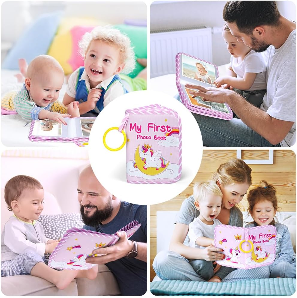 Baby Photo Album, Memory Book Photo Book, Baby Memory Book, Soft Fabric Photo Book for Newborns, Toddlers and Children, My First Photo Book for Family Newborns (Unicorn) image number 3