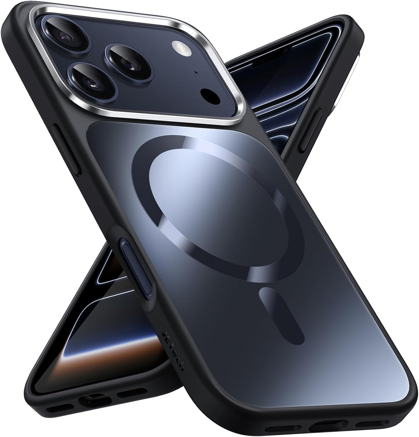 Jetech Magnetic Case for Iphone 17 Pro Max 6.9-Inch Compatible with Magsafe, Luxury Metallic Luster Matte Back Slim Shockproof Electroplated Phone Cover (Orange)