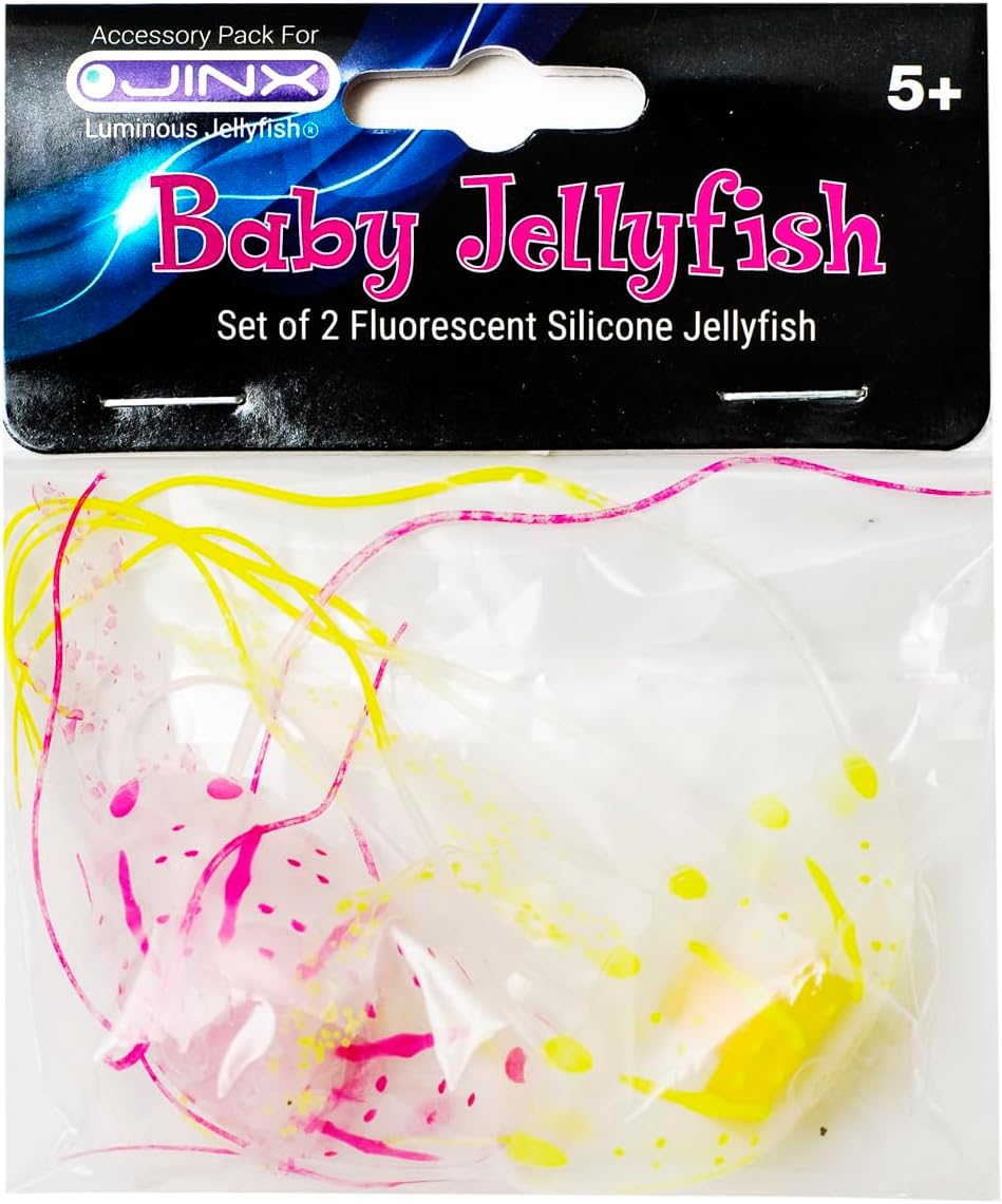 Baby Jellyfish Accessory for JINX Luminous Jellyfish Lamp - Small Silicone Jellyfish - Night Light Enhancer for Mood Lighting (Set of 2) image number 4