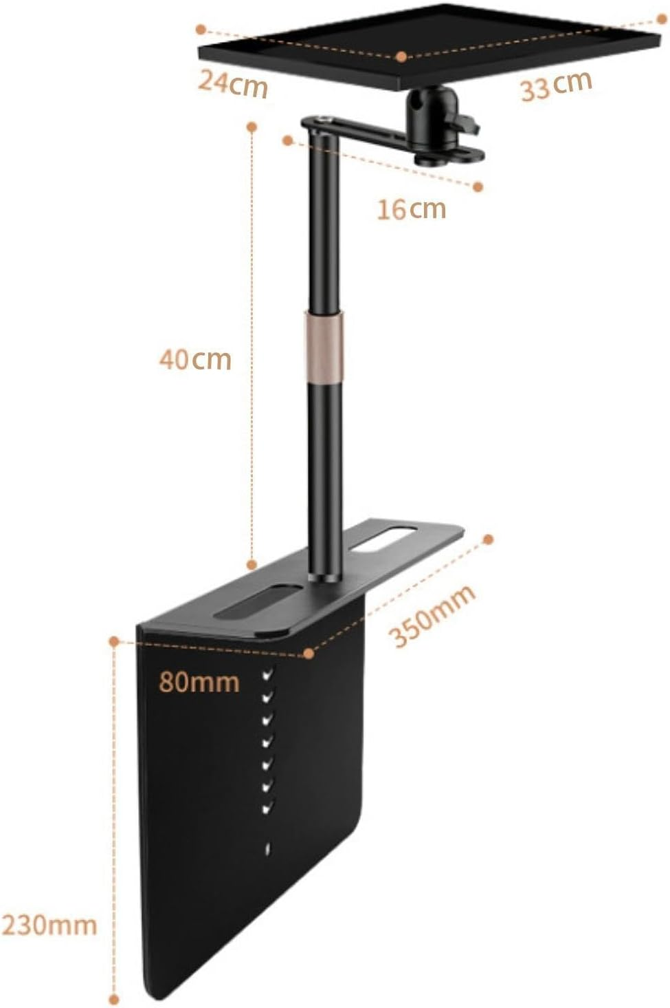 ZGUZMCMK Projector Stand Bed Sofa Projector Stand Easy Installation Black Projector Bracket Holder Adjustable Height for Stage Home, Small Tripod Head - Large Tripod Head image number 4